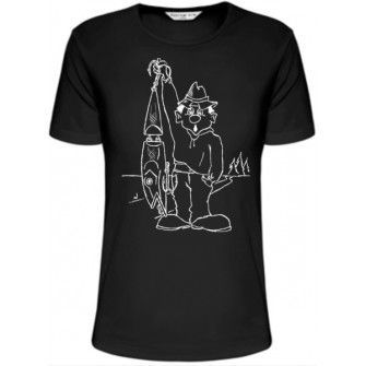 Rybářské tričko - rybář vláčkař s wobblerem M