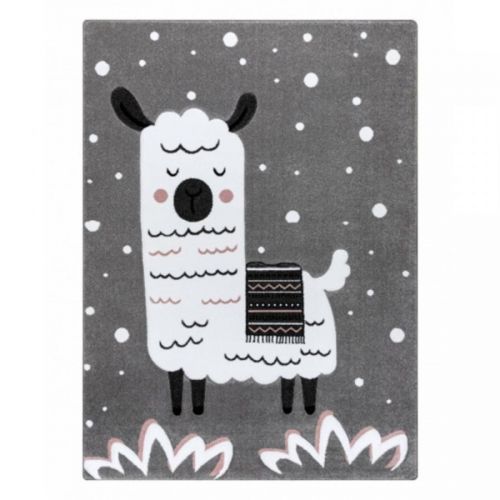 Dětský koberec PETIT - Lama - šedý Llama rug - grey 80x150 cm