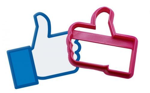 Vykrajovátko Facebook Like - Palec nahoru - 3D tisk - Dortmarket