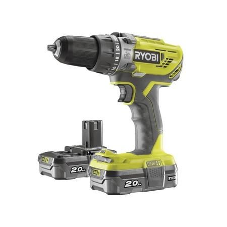 Ryobi R18PD3-220S aku 18 V vrtačka + 2x baterie 2 Ah + nabíječka ONE+