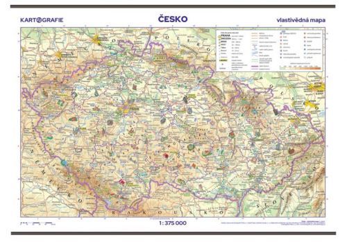 Česko - vlastivědná školní nástěnná mapa, 1:375 000