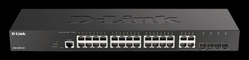 D-Link DGS-2000-28 Managed switch, 24x GbE, 4x RJ45/SFP, fanless