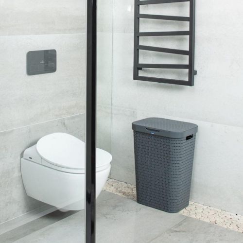 Rotho Koš na prádlo Hamper Country 55 l B, antracitová