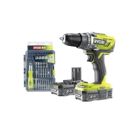 Ryobi R18DD3-220S aku 18 V kompaktní šroubovák/vrtačka + 2x 2Ah baterie + nabíječka ONE+