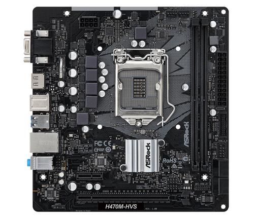 ASROCK H470M-HVS (intel 1200, H470, 2xDDR4 2933MHz, PCIE, VGA+HDMI, 4xSATA3, USB3.2, 7.1, GLAN, mATX), H470M-HVS