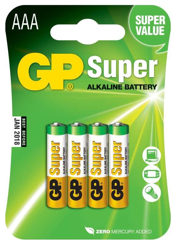 Alkalická baterie gp super lr03 (aaa), 6+2 ks v blistru