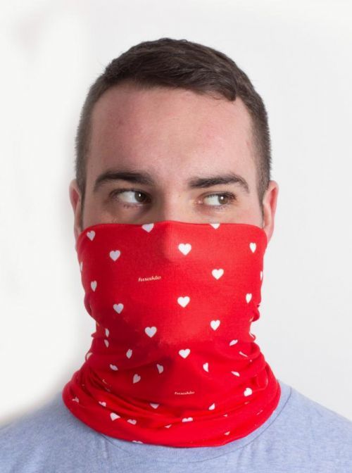 Červený vzorovaný šátek 3v1 Fusakle