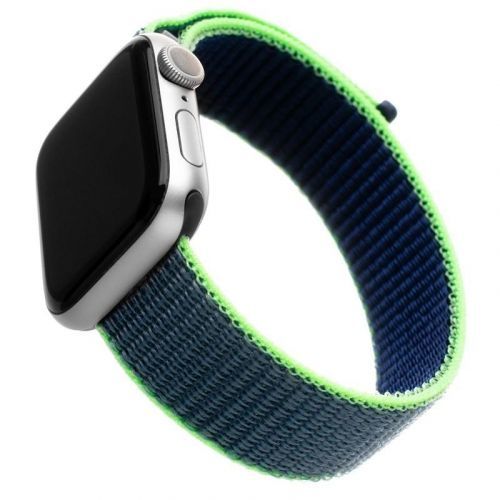 FIXED Nylon Strap na Apple Watch 42 mm/44 mm - neonově modrý (FIXNST-434-NEBL)