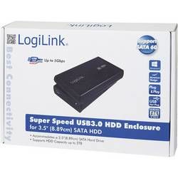 8,9 cm (3,5 palce) kryt pevného disku 3.5 palec LogiLink UA0107, USB 3.0, černá