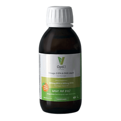 Vegetology  Opti3 Liquid. Omega - 3 EPA a DHA, s vitamínem D, 150 ml