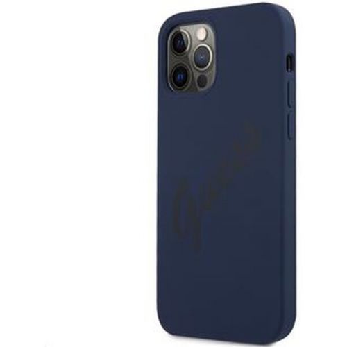 Guess Silicone Vintage kryt Apple iPhone 12/12 Pro modrý