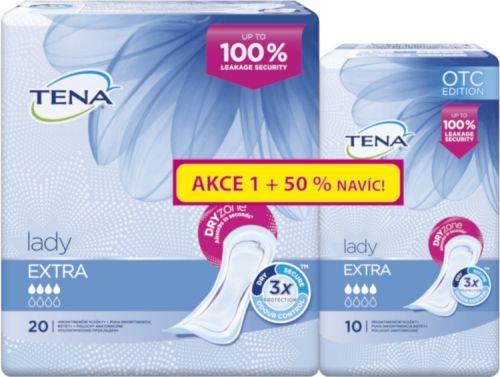 Inkontinenční vložky TENA Lady Extra 20ks + 50% zdarma