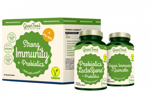 GreenFood Nutrition Strong Immunity & Probiotics + Pillbox 120ks