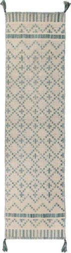 Béžovo-modrý bavlněný koberec Flair Rugs Leela, 60 x 200 cm