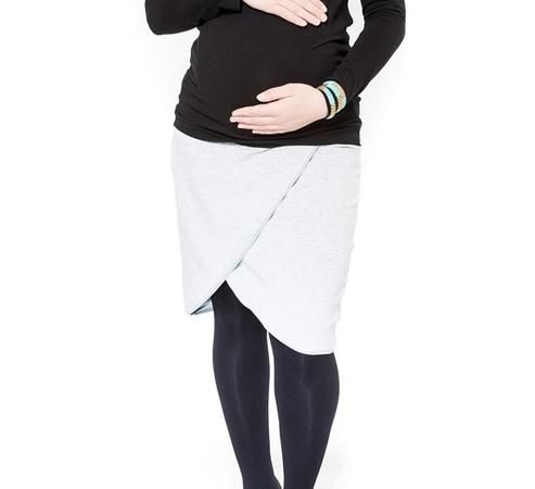Těhotenská sukně Be MaaMaa - KALIA sv. šedá XS (32-34)