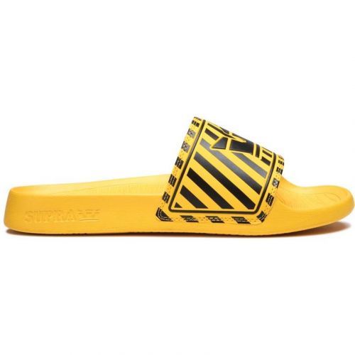 pantofle SUPRA - Lockup Black/Caution Stripe (004)