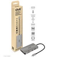 Club3D Dokovací stanice USB 3.2 typ C (2xHDMI, 2xUSB-A, RJ45, SD/ Micro SD USB Type-C female port), Triple Dynamic, CSV-1593