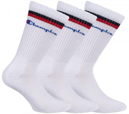 CHAMPION CREW SOCKS FASHION STRIPES 3x - Sportovní ponožky 3 páry - bílá - červená - černá