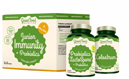 GreenFood Nutrition Junior Immunity & Prebiotics + Pillbox 150ks