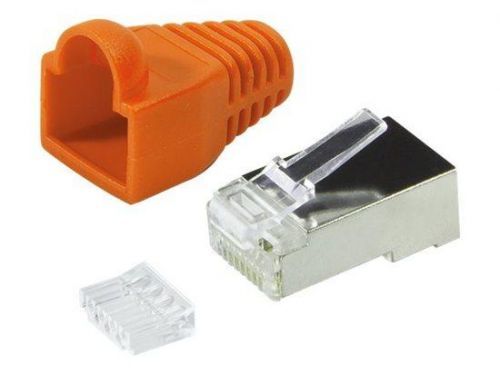 LOGILINK - Plug Connector Cat.6 RJ45 100pcs. set, shielded, orange, MP0022O