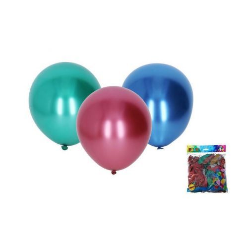 Balónek nafukovací 25cm - sada 100ks, chromové