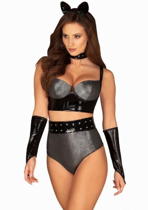 Dámská souprava Obsessive Silveria L/XL ocelovka