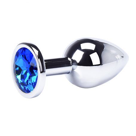 Anální šperk EXTREME Silver Anal Rosebud Blue Crystal - small EXTREME