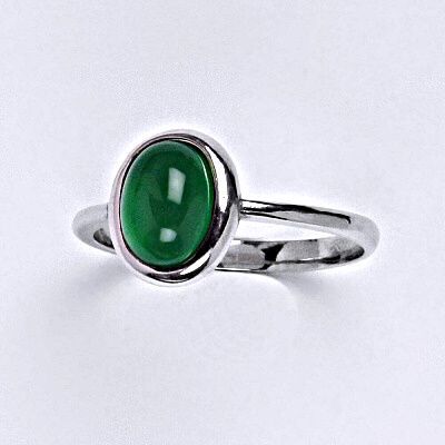 ČIŠTÍN s.r.o Stříbrný prsten,přírodním kámen green agate,zelený achát, T 1355 14470