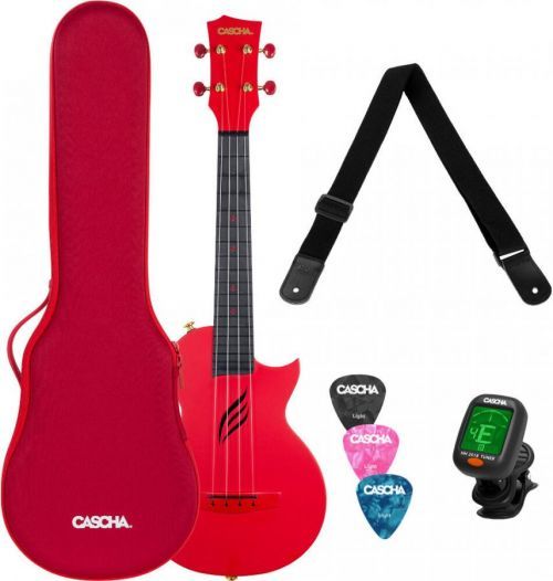 Cascha Carbon Fibre Ukulele Set - Red