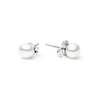 GAURA Perlové náušnice – bílé perly 5,5-6 mm - GA1000-06