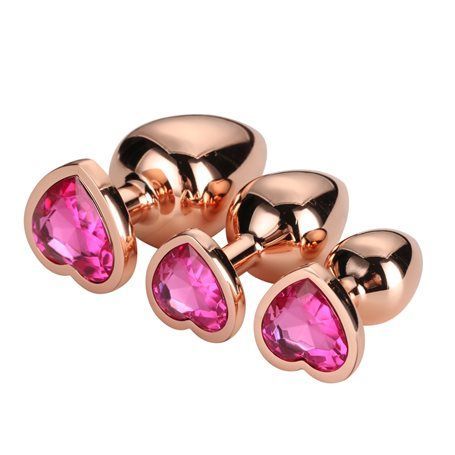 Sada Dream Toys GLEAMING LOVE ROSE GOLD PLUG SET Dream Toys