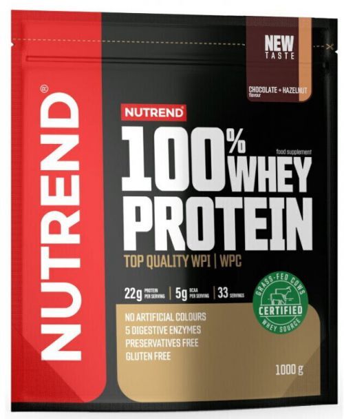 NUTREND 100% Whey Protein 1000 g Chocolate/Hazelnut