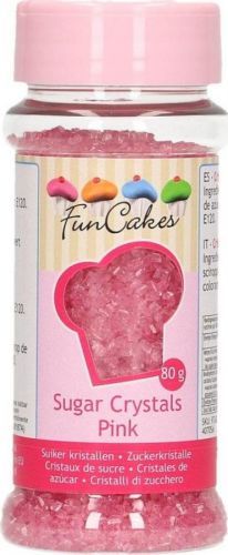 Růžový dekorační cukr krystal - 80g - FunCakes