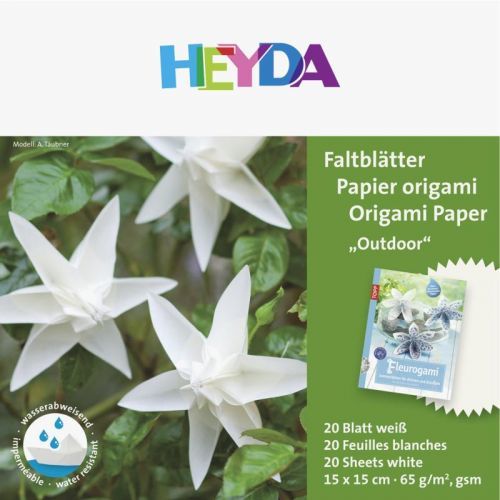 HEYDA Papíry na origami voděodolné 15 x 15 cm - bílé