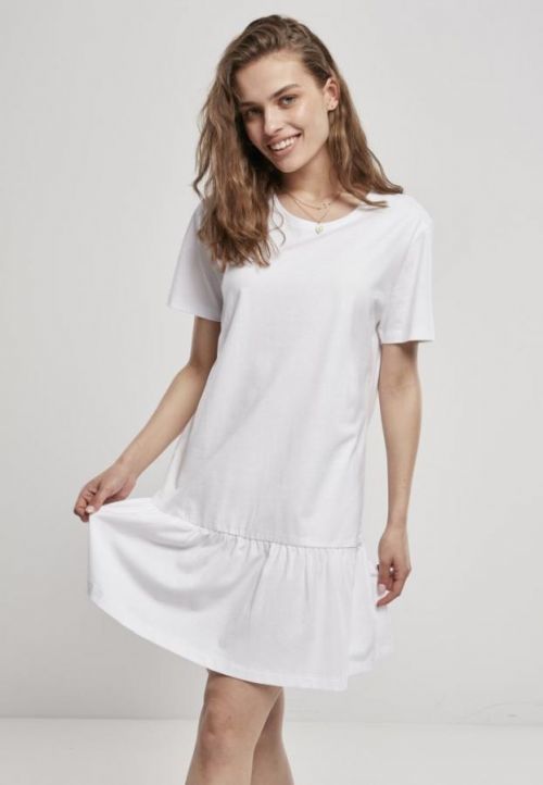 Ladies Valance Tee Dress - white 3XL