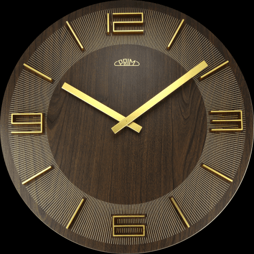 Dřevěné nástěnné hodiny PRIM Timber Unique mají 3D číslice a indexy z kovu. Působí jedinečným a elegatním dojmem. Hodiny jsou vybaveny strojkem Quartz Taiwan E01P.4082 Nástěnné hodiny PRIM Timber Unique I