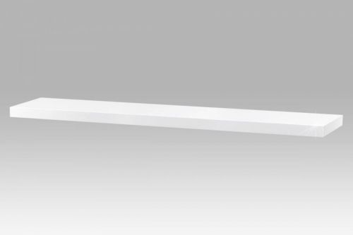 Nástěnná polička P-002 WT, 120cm, barva bílá - vysoký lesk