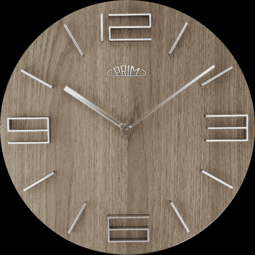 Dřevěné nástěnné hodiny PRIM Timber Breezy mají 3D číslice a indexy z kovu. Působí svěžím, elegatním a přírodním dojmem. Hodiny jsou vybaveny strojkem Quartz Taiwan E01P.4083 Nástěnné hodiny PRIM Timber Breezy I