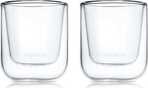 Sada 2 dvojitých šálků na espresso Blomus Nero, 80 ml
