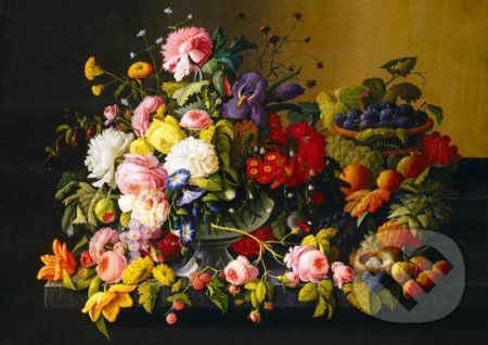 Severin Roesen - Still Life, Flowers and Fruit, 1855 - Bluebird