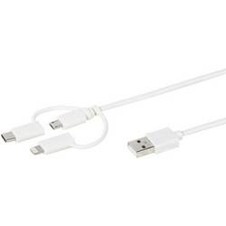 USB 2.0 kabel Vivanco DCVV3IN1USB10W 38784, 1.00 m, bílá