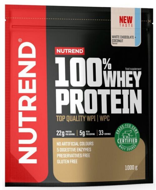 NUTREND 100% Whey Protein 1000 g Bilá Čokoláda/Kokos