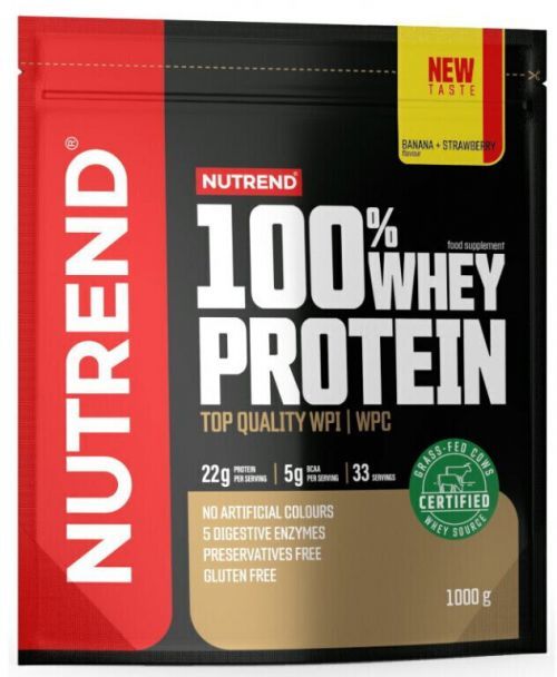 NUTREND 100% Whey Protein 1000 g Banana/Strawberry