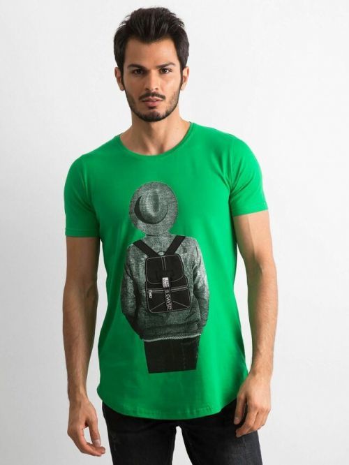 Pánské zelené tričko s potiskem - M