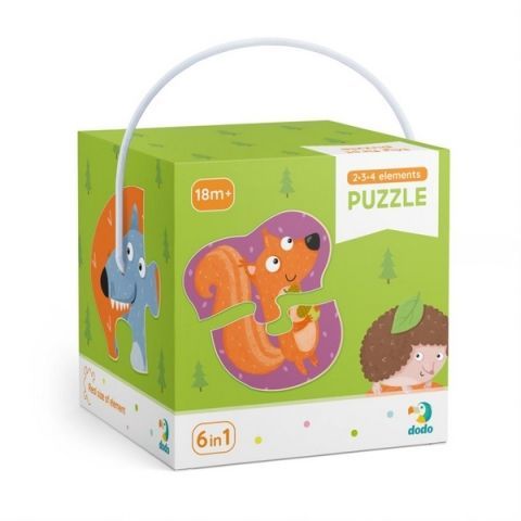 TM Toys Puzzle 2-3-4 dílků Lesní zvířátka
