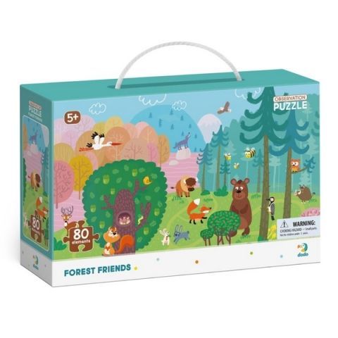 TM Toys Puzzle s hledáním obrázků Lesní kamarádi 80 dílků