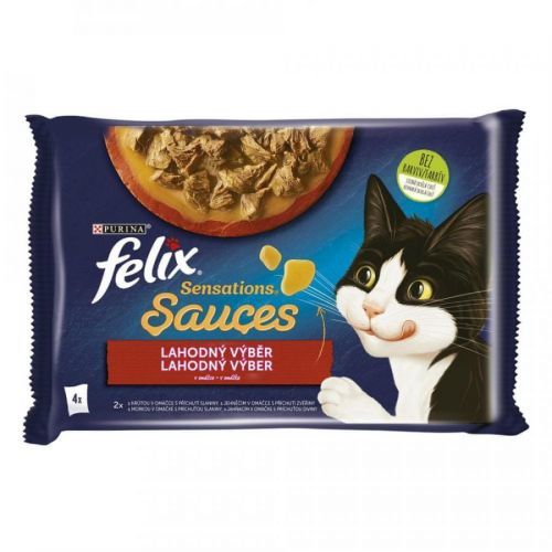 Felix Sensations Sauces s krůtou a jehněčím v lahodné omáčce 4x85g