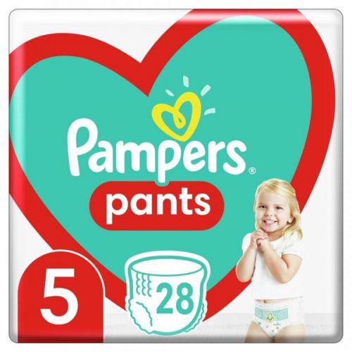 Pampers Plenkové Kalhotky Pants Velikost 5, 28 ks, 12kg-17kg bílá 5