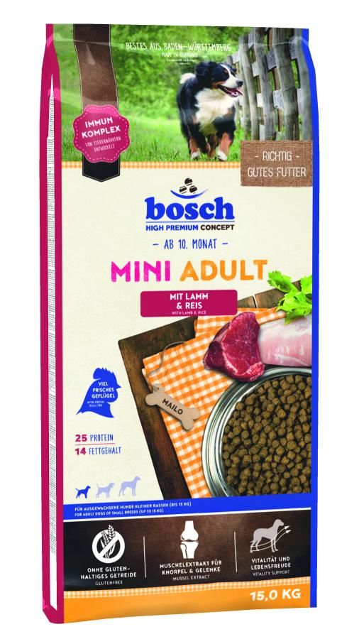 Bosch 15kg adult mini Lamb & Rice