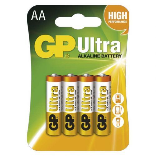 Baterie GP Ultra Alkaline AA R6A, 1.5V, tužka, 4pack blistr